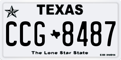 TX license plate CCG8487