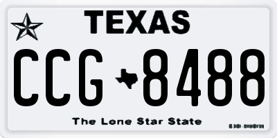 TX license plate CCG8488