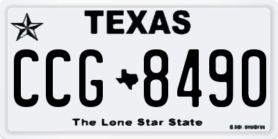 TX license plate CCG8490