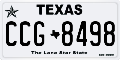 TX license plate CCG8498
