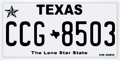 TX license plate CCG8503