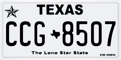 TX license plate CCG8507