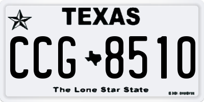 TX license plate CCG8510