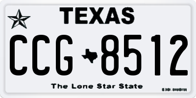 TX license plate CCG8512