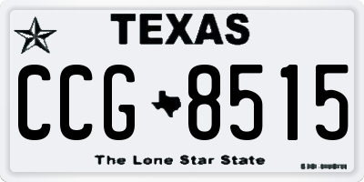 TX license plate CCG8515