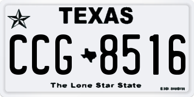 TX license plate CCG8516