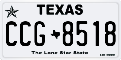 TX license plate CCG8518