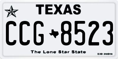TX license plate CCG8523