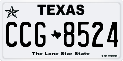 TX license plate CCG8524
