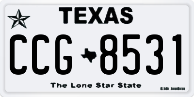 TX license plate CCG8531