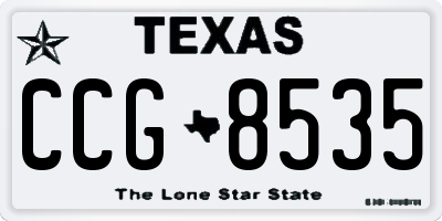 TX license plate CCG8535