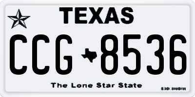 TX license plate CCG8536