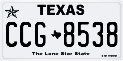 TX license plate CCG8538