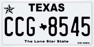 TX license plate CCG8545