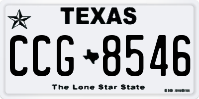 TX license plate CCG8546