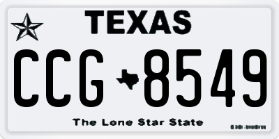 TX license plate CCG8549