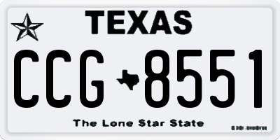 TX license plate CCG8551