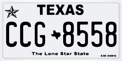 TX license plate CCG8558