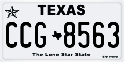 TX license plate CCG8563