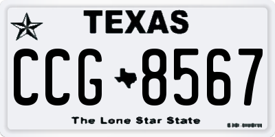 TX license plate CCG8567