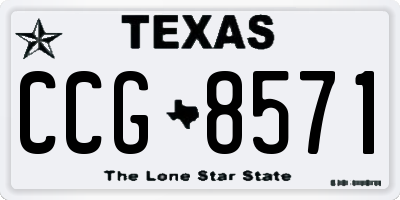 TX license plate CCG8571