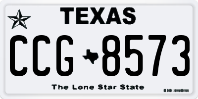 TX license plate CCG8573