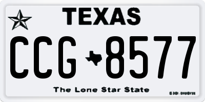 TX license plate CCG8577