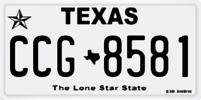 TX license plate CCG8581
