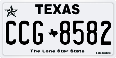 TX license plate CCG8582