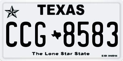 TX license plate CCG8583