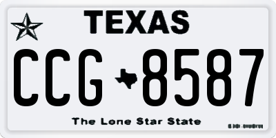 TX license plate CCG8587