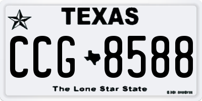 TX license plate CCG8588