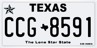TX license plate CCG8591