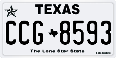 TX license plate CCG8593