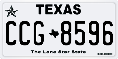 TX license plate CCG8596
