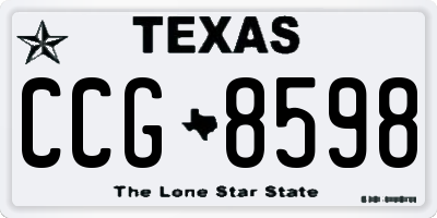 TX license plate CCG8598
