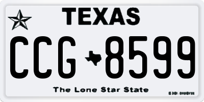 TX license plate CCG8599