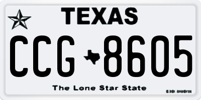 TX license plate CCG8605