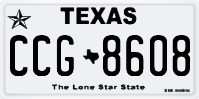 TX license plate CCG8608