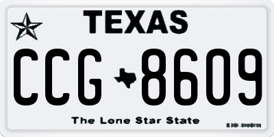 TX license plate CCG8609