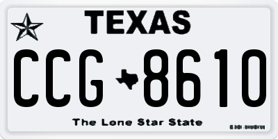 TX license plate CCG8610