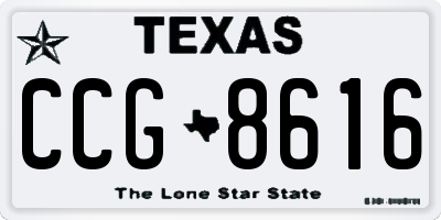 TX license plate CCG8616