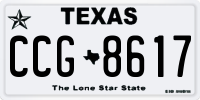 TX license plate CCG8617