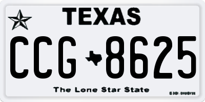 TX license plate CCG8625