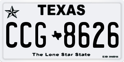 TX license plate CCG8626