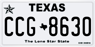 TX license plate CCG8630