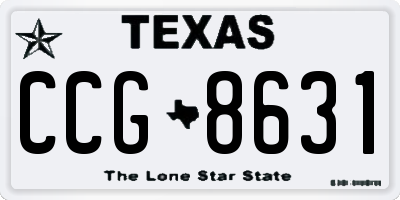 TX license plate CCG8631