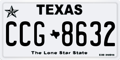 TX license plate CCG8632