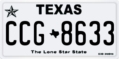 TX license plate CCG8633