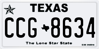 TX license plate CCG8634